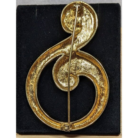 Vintage Givenchy Modern Abstract Swirl Music Symbol Brooch - Picture 4 of 4